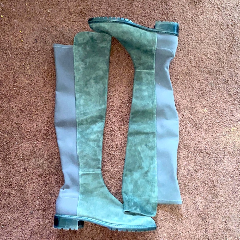 Stuart Weitzman Grey Suede Tall Boots